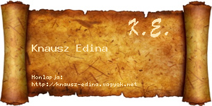 Knausz Edina névjegykártya